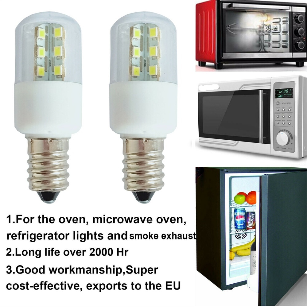 E14 E12 LED Crystal Lamp Light SMD 5050 3W Microwave Oven Light Bulb Freezer Lamp Cold / Warm White AC 110V 220V