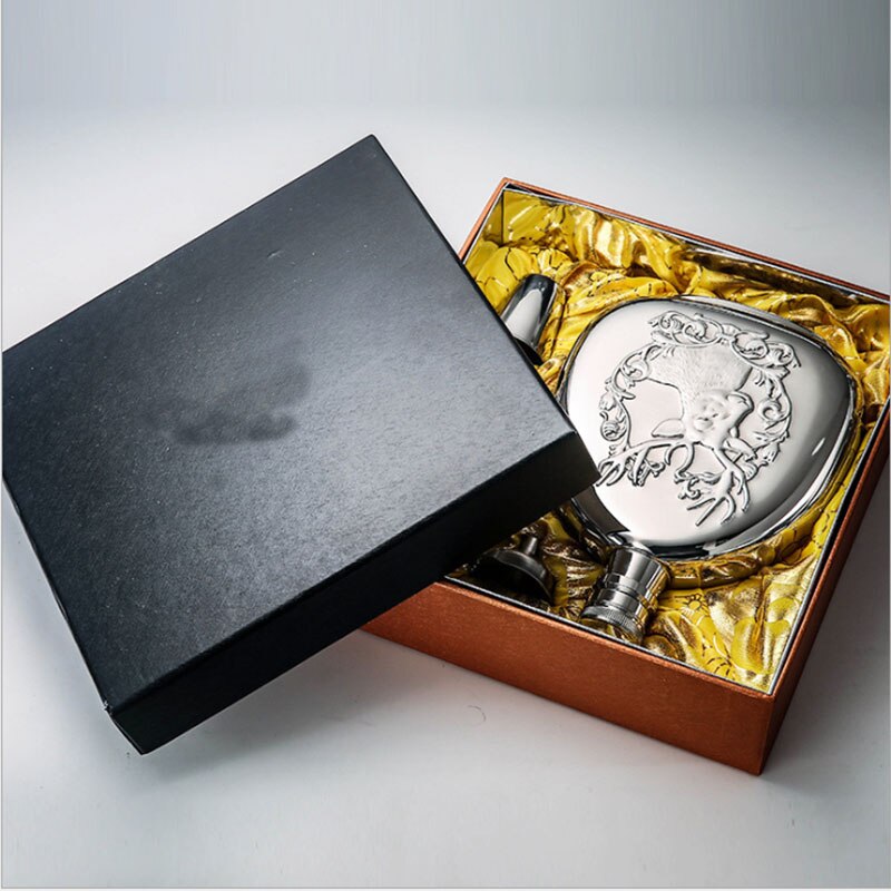 Hip Flask set for Alcohol 17oz Stainless Steel Whisky Bottle 2 Cups 1Funnel Groomsmen Whiskey Large Alkohol Wine Flask