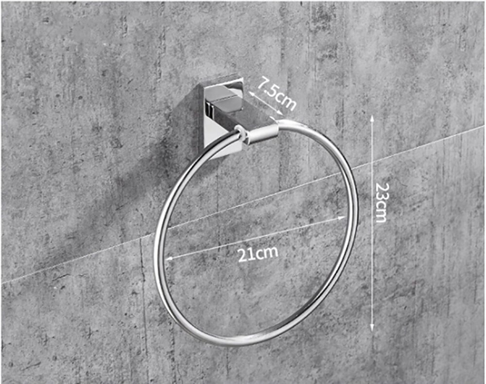 Soporte fijo de acero inoxidable para toallas de baño, barra de toallas de baño, estante de pared, colgador de toallas de un solo gancho, toalleros dobles: Towel Round