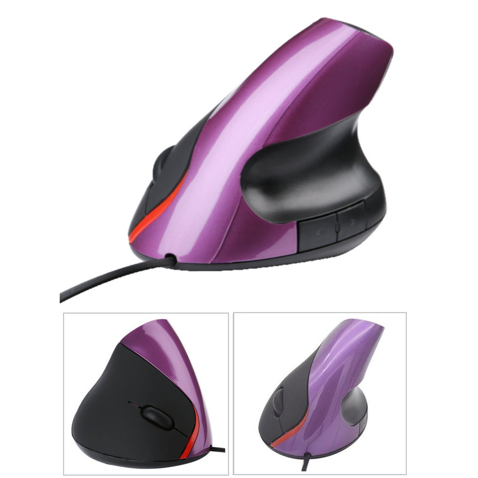 Souris verticale ergonomique sans fil, accessoire optique de jeu 6D USB, pour ordinateur portable et PC, droitier ou gaucher