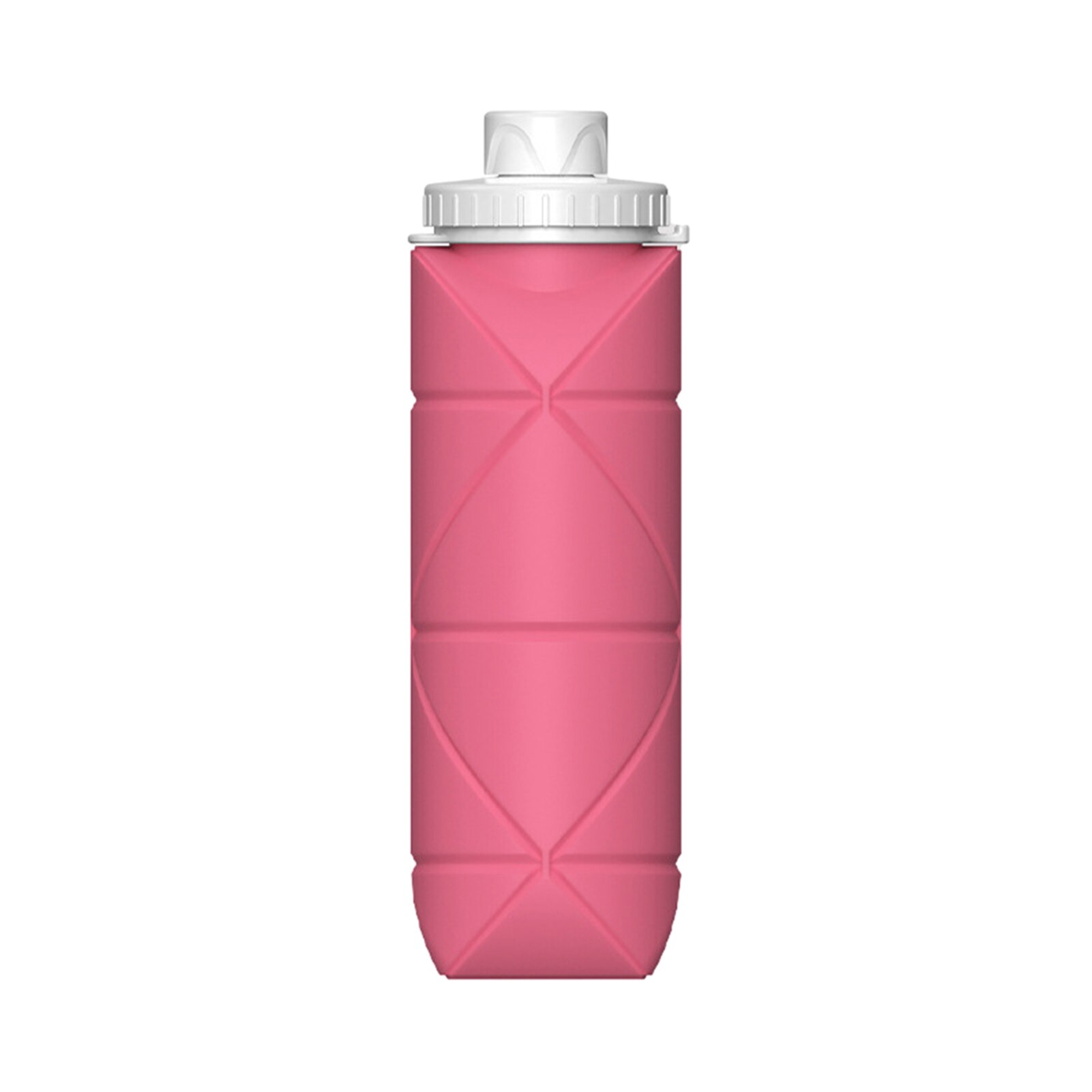 600Ml Mini Draagbare Opvouwbare Siliconen Water Fles Voor Zakenreizen Outdoor Sport Grote Capaciteit Telescopische Cup: Pink