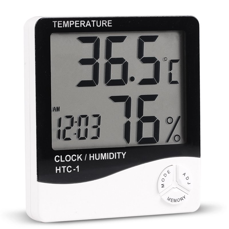 LCD Digitale Elektronische Hygrometer Thermometer Meten Temperatuur Vochtigheid Meter met Wekker Weerstation IndoorHTC-1