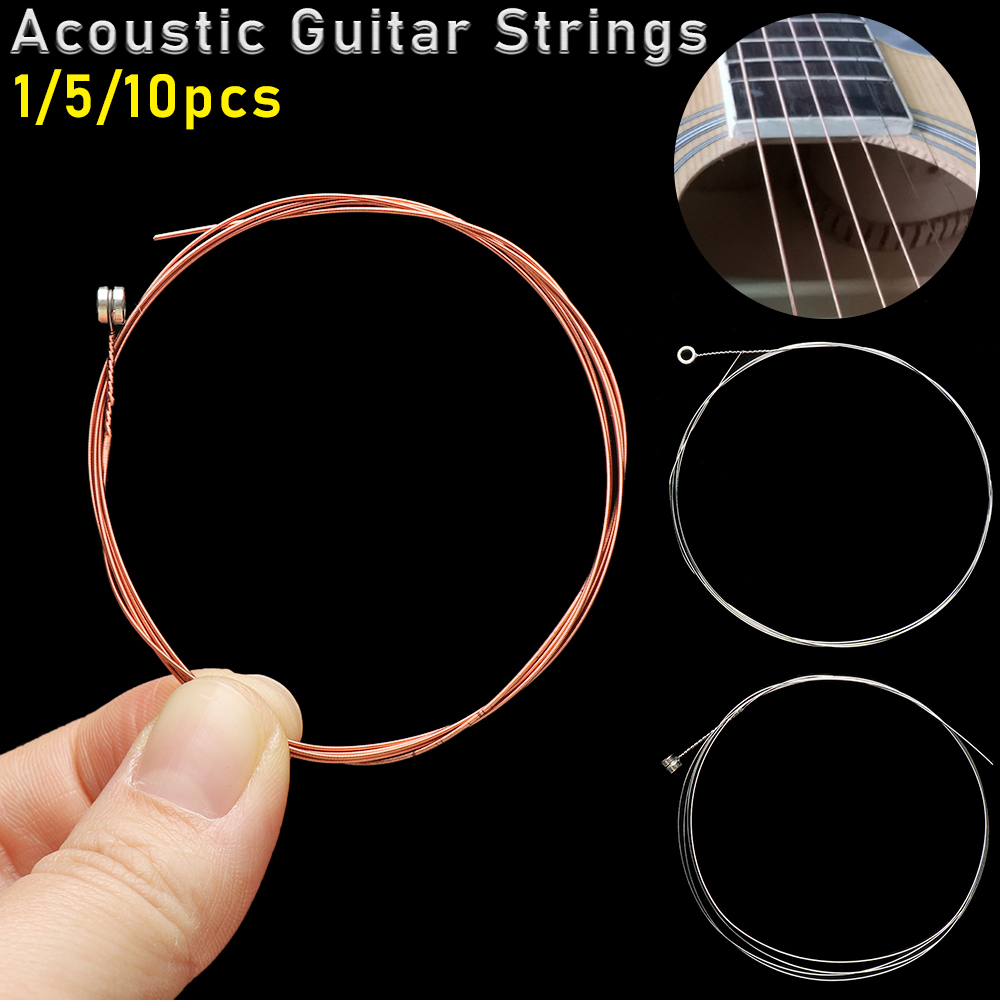 1/5/10pc strenge til akustisk guitar i rustfrit stål, klassisk akustisk folkeguitar, dele til musikinstrumenter