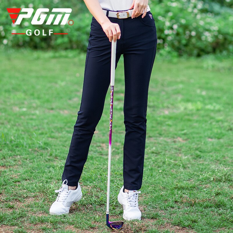 PGM Women Golf Pants Trousers Sportswear Female Slim Quick Dry Elastic Summer Leisure Pants Outdoor Sports Clothing Pants: Navy Blue / L