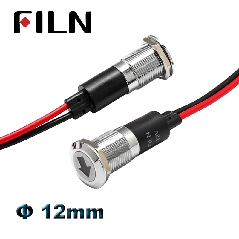 12mm dashboard warning symbol led indicator light pilot lamp 12v 24v led red green blue panel mounted pilot lamp