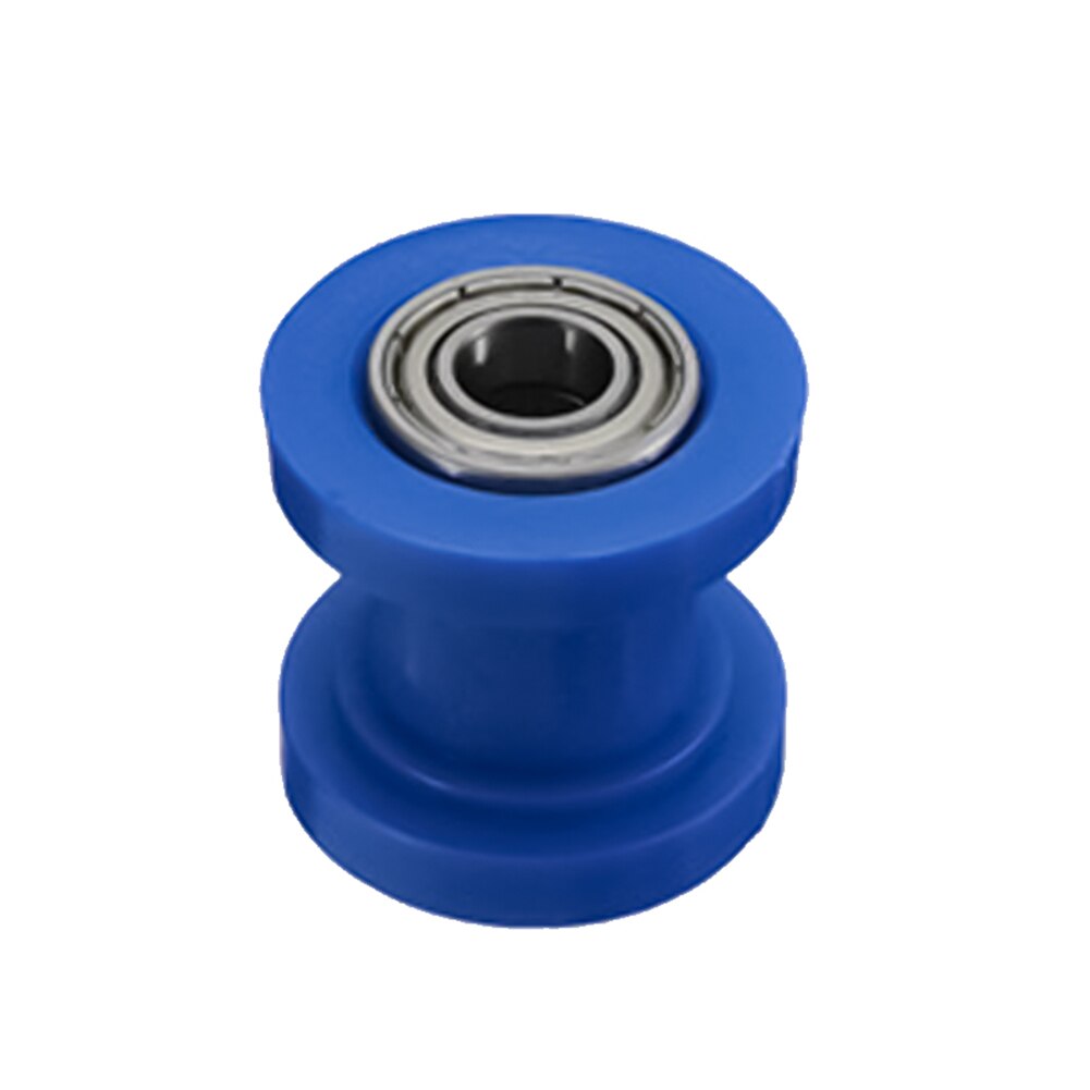 Polea de cadena para motocicleta, rodillo tensor de guía de rueda de 10mm, accesorios de motocicleta: Azul
