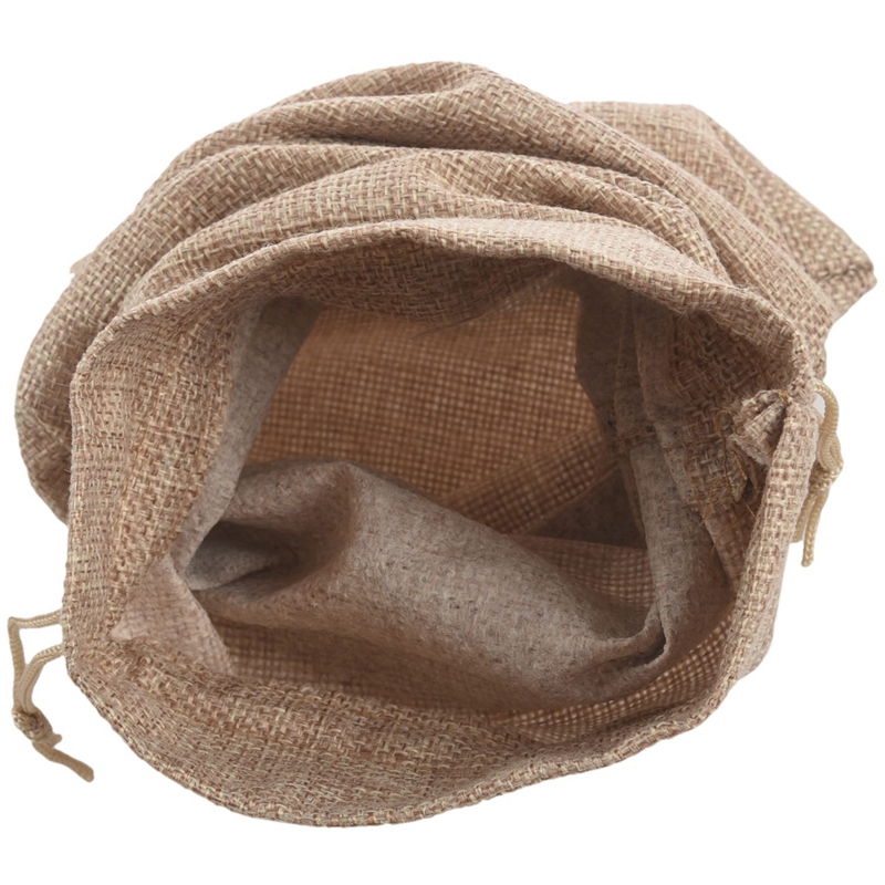 50Pcs Jute Wine Bags, 14 X 6 1/4 Inches Hessian Wine Bottle Bags With Drawstring