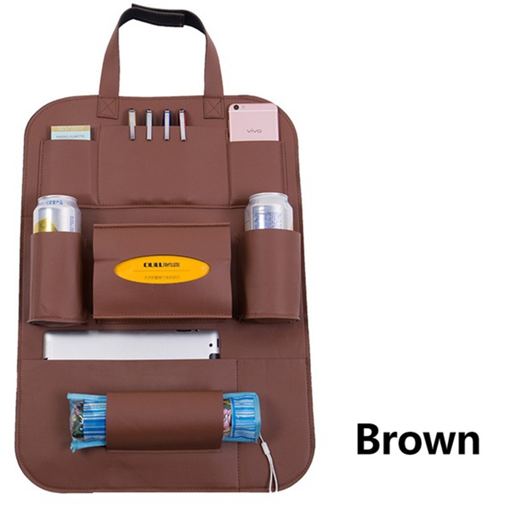Pu lederen autostoel rugleuning organizer en ipad mini houder universeel te gebruiken als auto achterbank organizer voor kinderen opbergflessen tissues