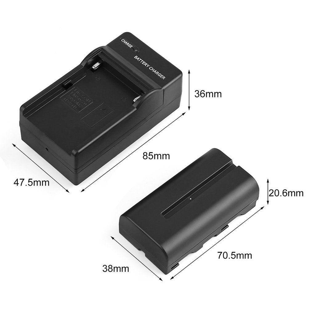 Volledige Decodering Oplaadbare Camera Batterij 2500Mah + Uitklapbare Travel Charger Met Auto Opladen Lijn Voor NP-F550/570