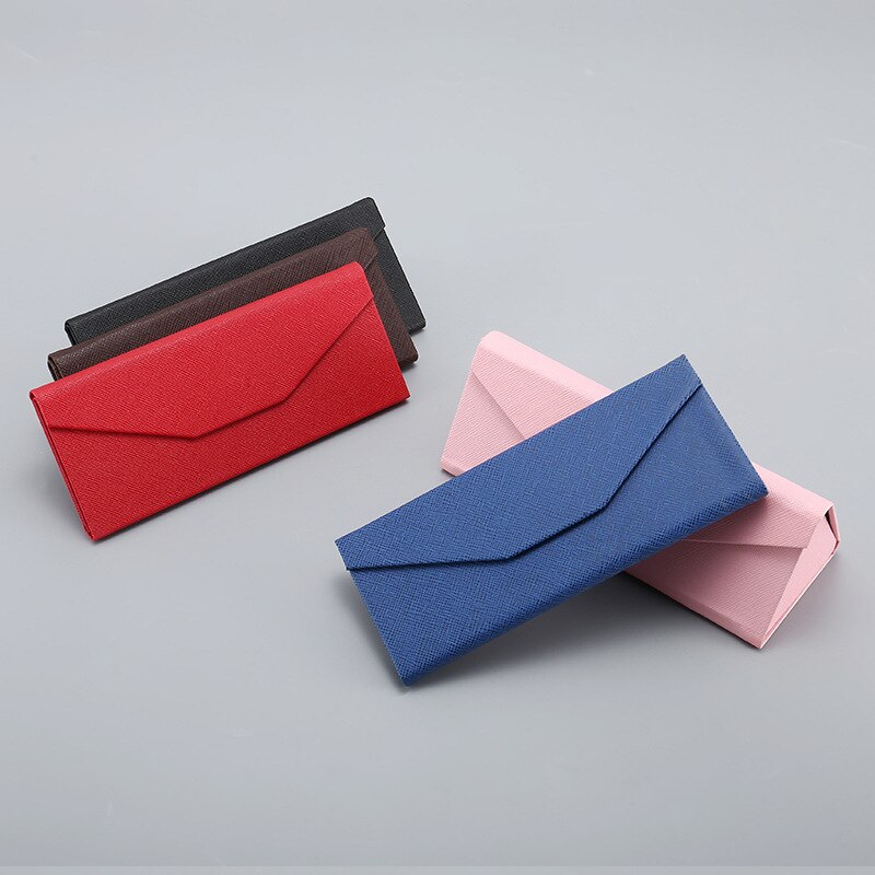 Cross Patroon Zonnebril Geval Zonnebril Geval Pu Draagbare Compressie Slip Trend Opvouwbare Unisex Pure Kleur Bril Case