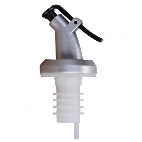 Oil Bottle Pourer Durable Leak-proof Flip Top Olive Oil Dispenser Kitchen Tools Gadget Bar Accessories: Silver White Stopper