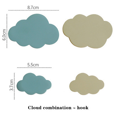 Muur Haken Kapstokken Wandkapstokken Hoed Haken Key Box Muur Hangers Ronde Haak Huishoudster Op Muur Enkele of 4 Stuks Pack: Cloud 4pcs