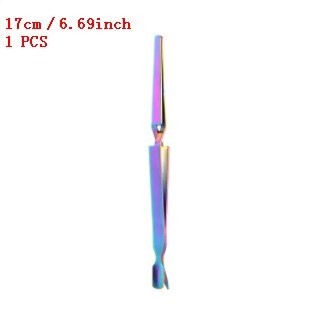 5 Stks/set Cuticle Pushers Wax Carving Tool Rvs Multifunctionele Titanium Nail Lepel 5Ml Siliconen Container Accessoires: 1