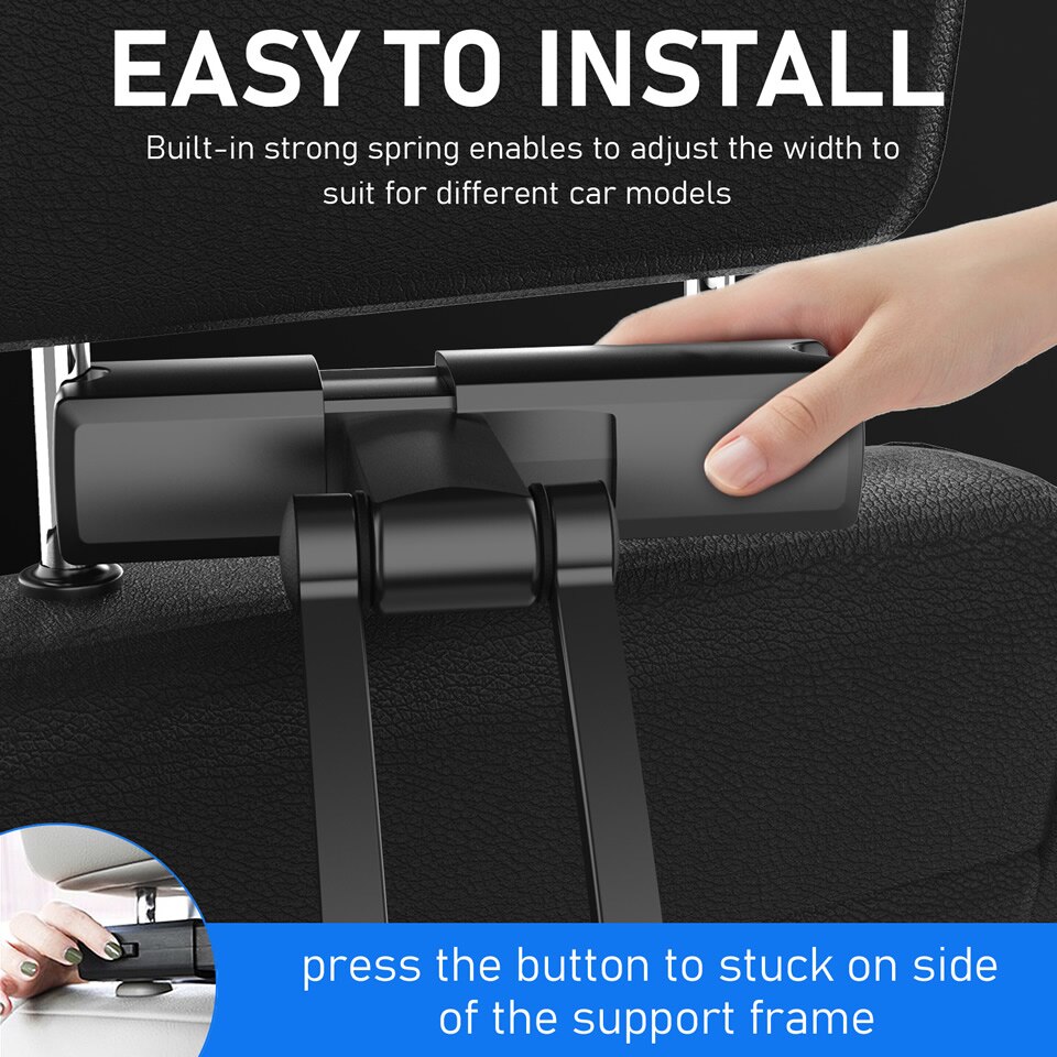 Universal Car Back Seat Houder 360 Graden Draaien Stand Auto Hoofdsteun Houder Mini Voor 4.7 Inch Tot 12.3 Inch Tablet pc Ipad