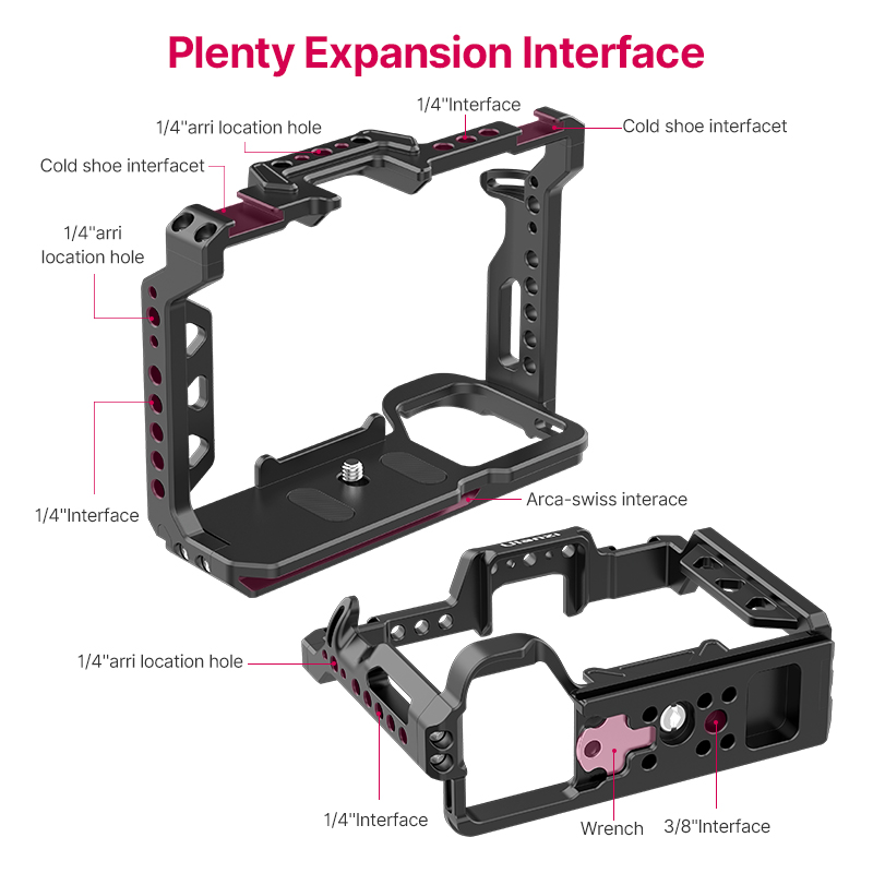 Ulanzi C-A7M4 Camera Kooi Voor Sony A7M4 Metalen Kooi Beschermende Behuizing Met Koud Schoen 1/4 Schroef Verticale Schieten Kooi