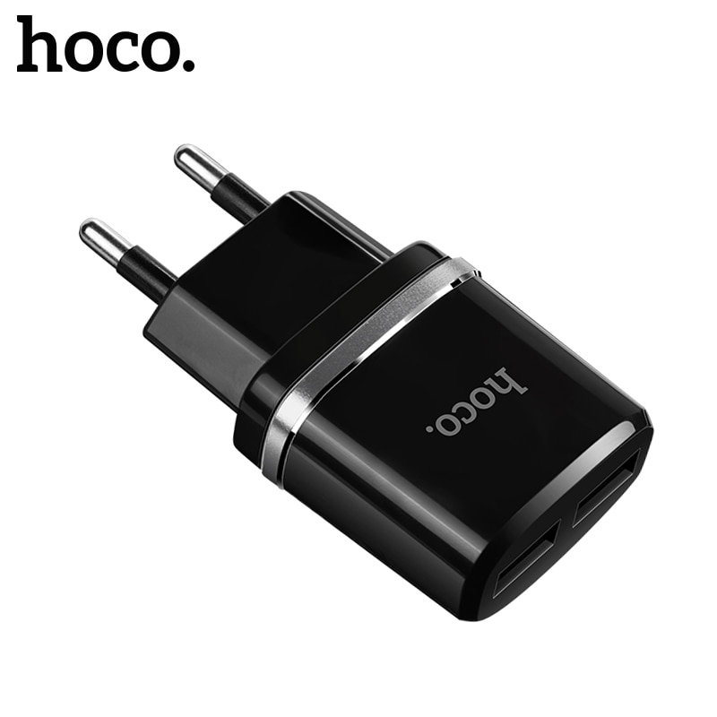 HOCO 5V 2.4A Universele Dual USB Lader EU Stekkers Draagbare voor iPhone XS XR Samsung Xiaomi Opladen dubbele Adapter