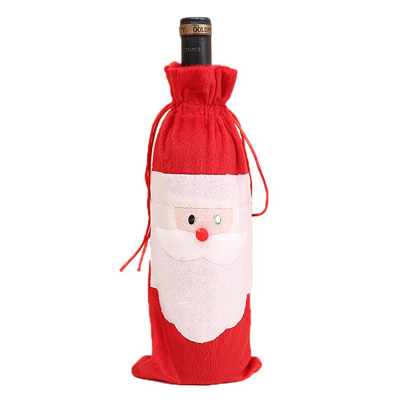 1pc julevinposer vinflaskedækspakningsposer til juledekorationer champagneholdere xmas bordindretning: C10