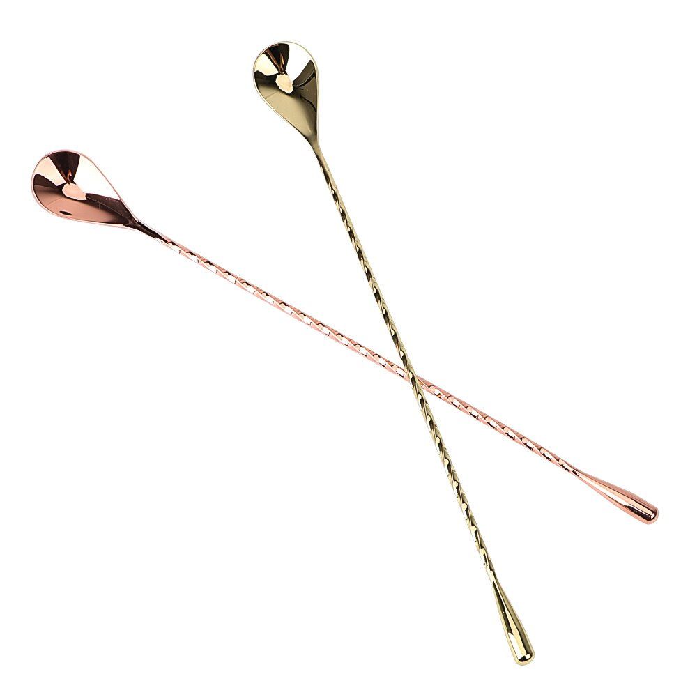 Niceyard rustfrit stål bar tedråbeske 30/40cm spiralmønster blande cocktail ske røre ske bar værktøj
