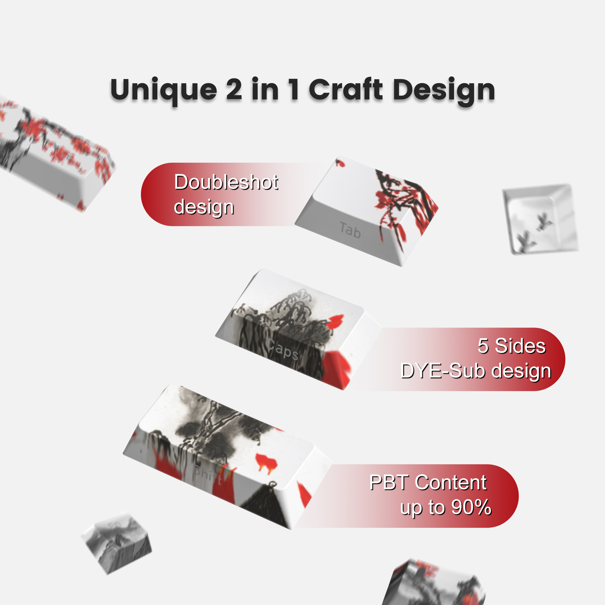 127 teclas que brilla a través de flor de ciruelo perfil de cereza Keycap PBT Keycap Dye-Sub Cherry MX interruptores para teclado mecánico de jugador