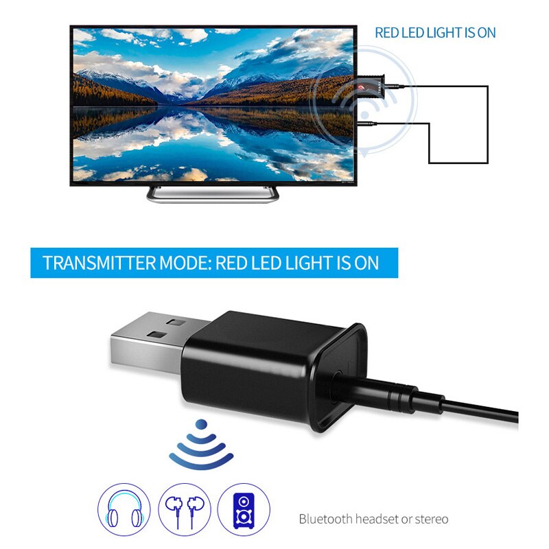 Auriculares inalámbricos para TV, Kit de conexión usb ligero, incluye adaptador de transmisor de Audio, Ideal para ver en privado