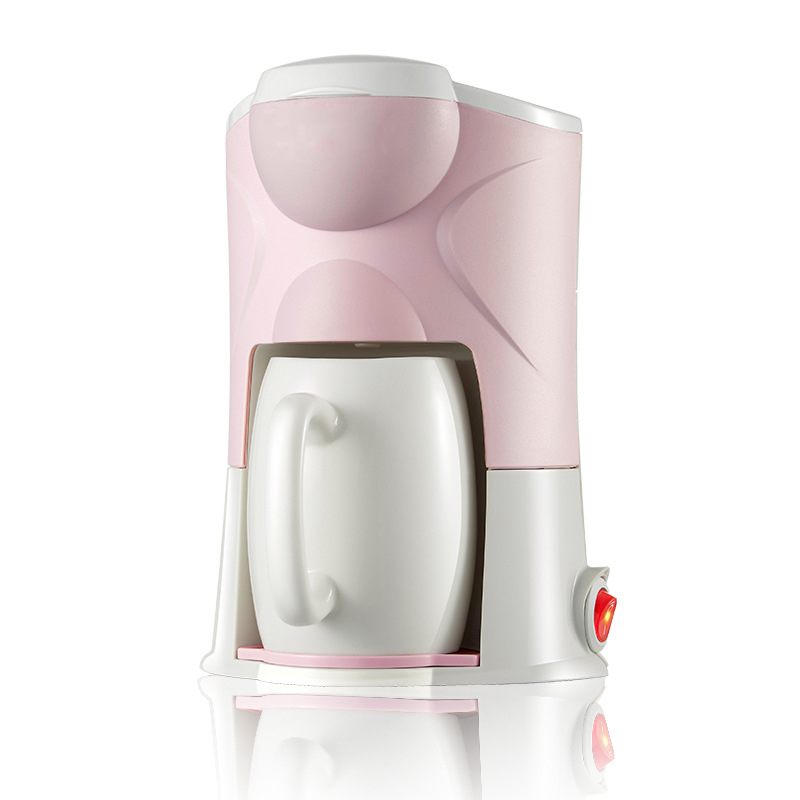 Automatyczny dzbanek do kawy domowy ekspres do kawy skraplacz mały przenośny 300w urządzenia kuchenne ekspres do kawy: Pink / US