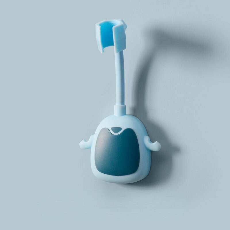 Support de douche, sans perforation, tête d&#39;arrosage, siège suspendu, instrument fixe, douche réglable en fleur de lotus pour enfants: Penguin blue