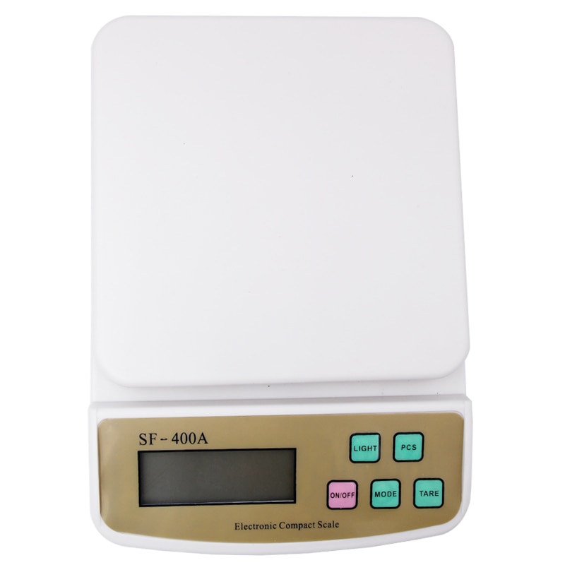 Báscula Digital de cocina, báscula de peso, báscula de equilibrio electrónica, SF-400A botón en inglés, 2/5/10Kg 1g/0,1g