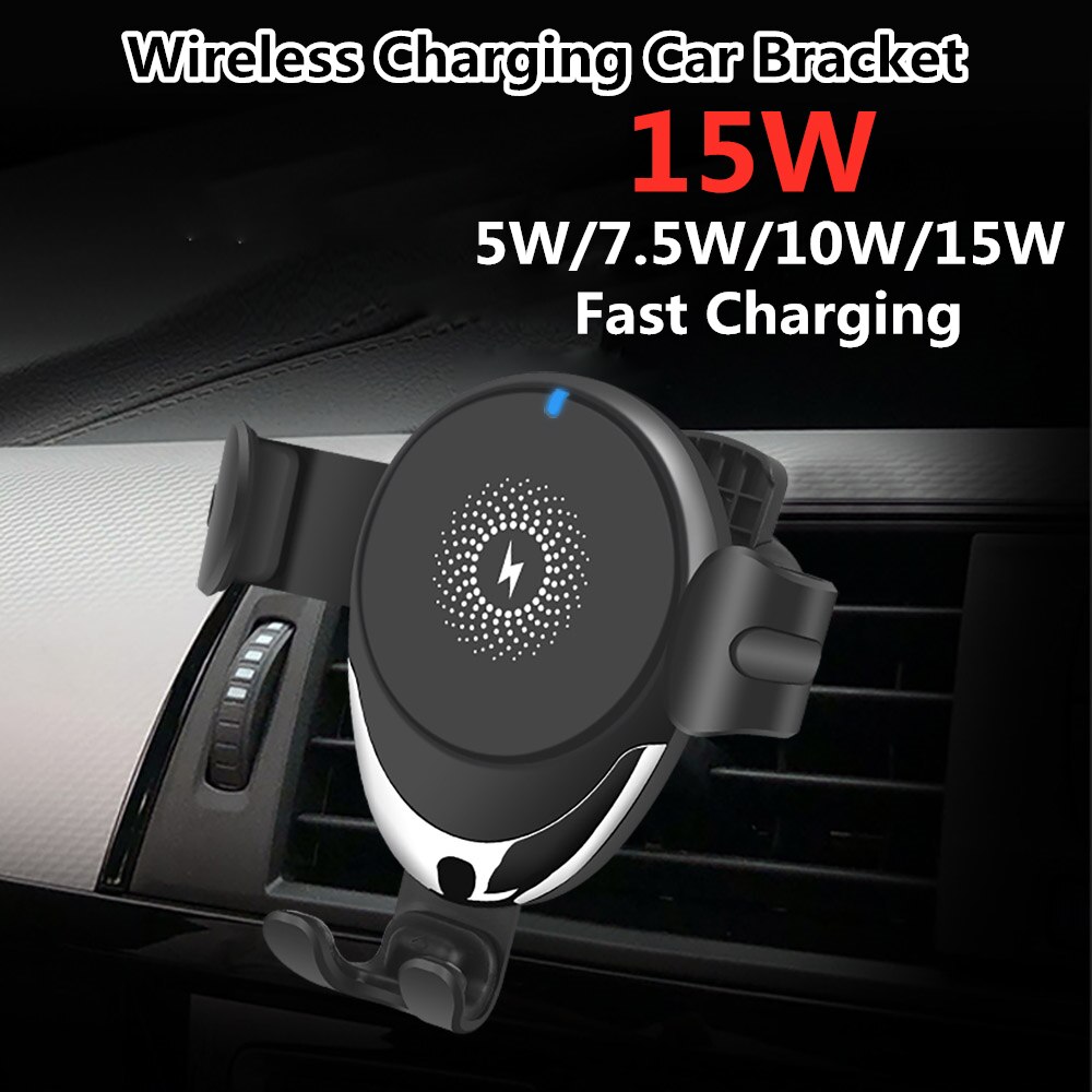 Fdgao autohouder 15w qi draadloze oplader in auto ventilatierooster telefoonhouder voor iphone 11 pro xs max x xr snelle draadloze oplaadstandaard