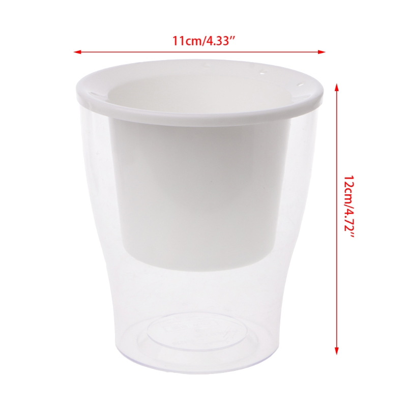 Auto Irrigate Flower Pot Vase Automatic Watering Planter Lazy Planting Round: 11x12cm