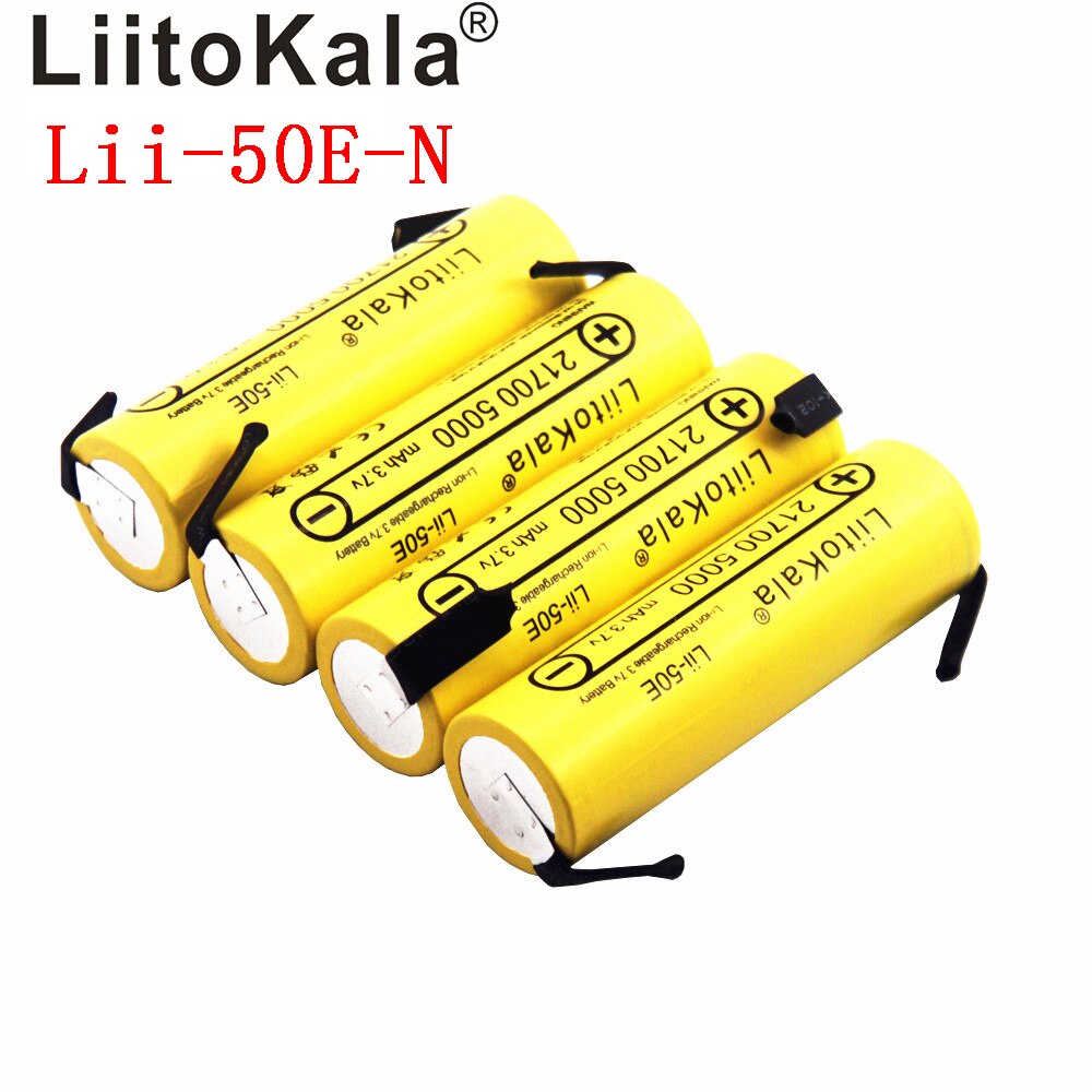 Liitokala Lii-50E 21700 5000 Mah Li-Ni Bateria 3.7 V 40a Para Alta Descarga Mod/Kit 3.7 V 15a Power + Diy Nicke