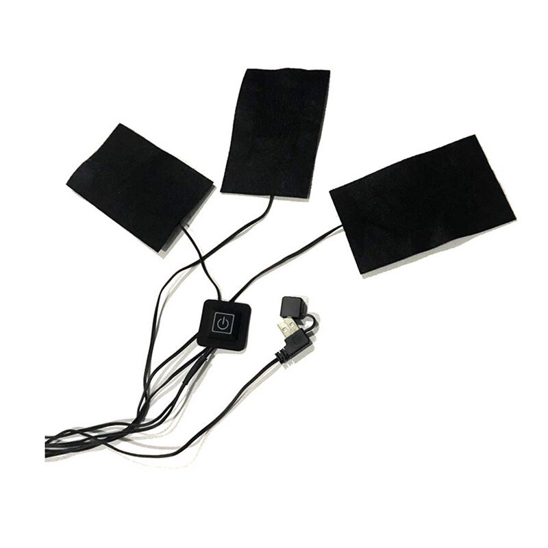 1 sztuk elektryczne podkładki grzewcze odzież termiczna cieplej podgrzewane mobilne ocieplenie przełącznik USB dla DIY podgrzewana odzież