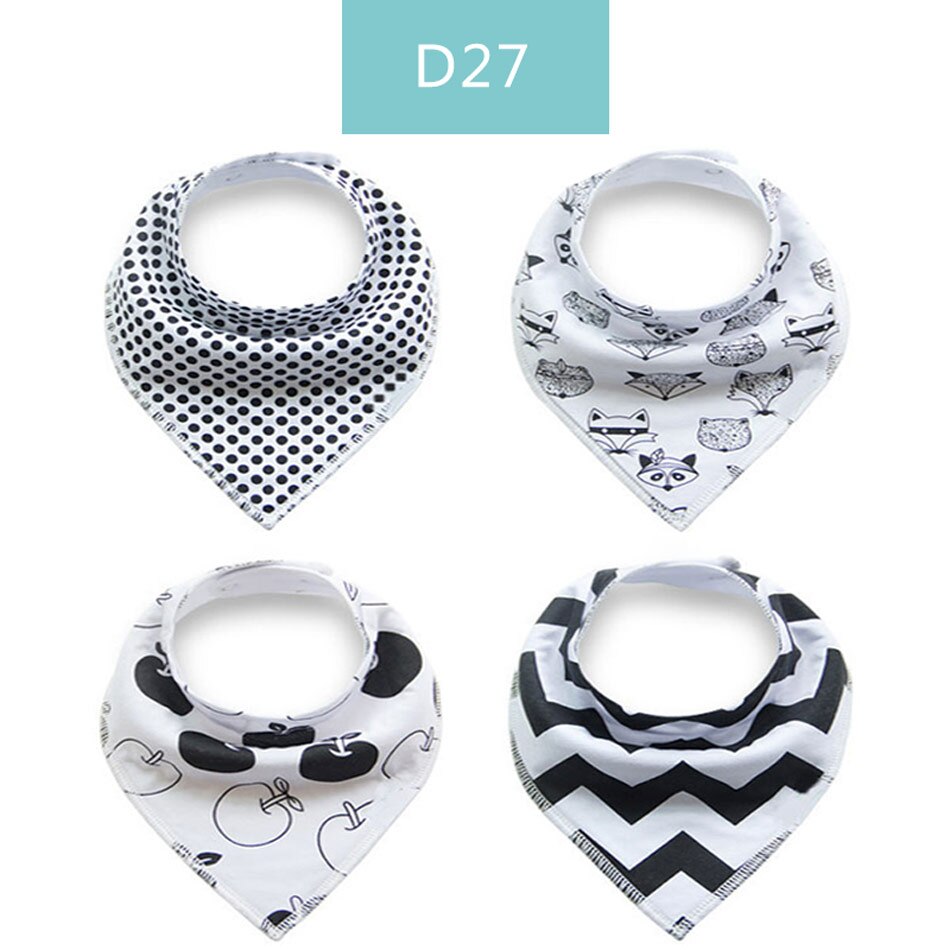 Gelukkig Fluit 4 Stuks Set Baby Kids Peuter Voeden Bandana Slabbetjes Speeksel Handdoek Driehoek Hoofddoek