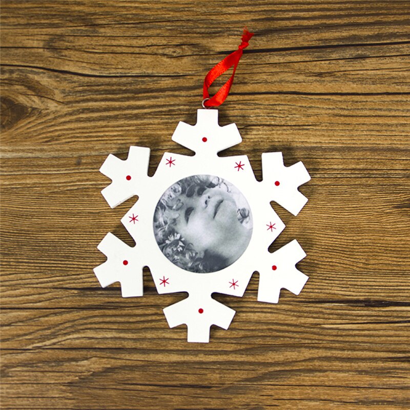 1pc Christmas Tree Photo Frame Wooden Santa Claus Hang Decorations DIY Photo Frame Christmas Decoration Products