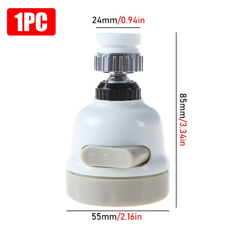 720 Degrees Universal Splash Filter Faucet Spray Head Anti Splash Filter Faucet Movable Kitchen Tap Water Saving Nozzle Sprayer: 1pc