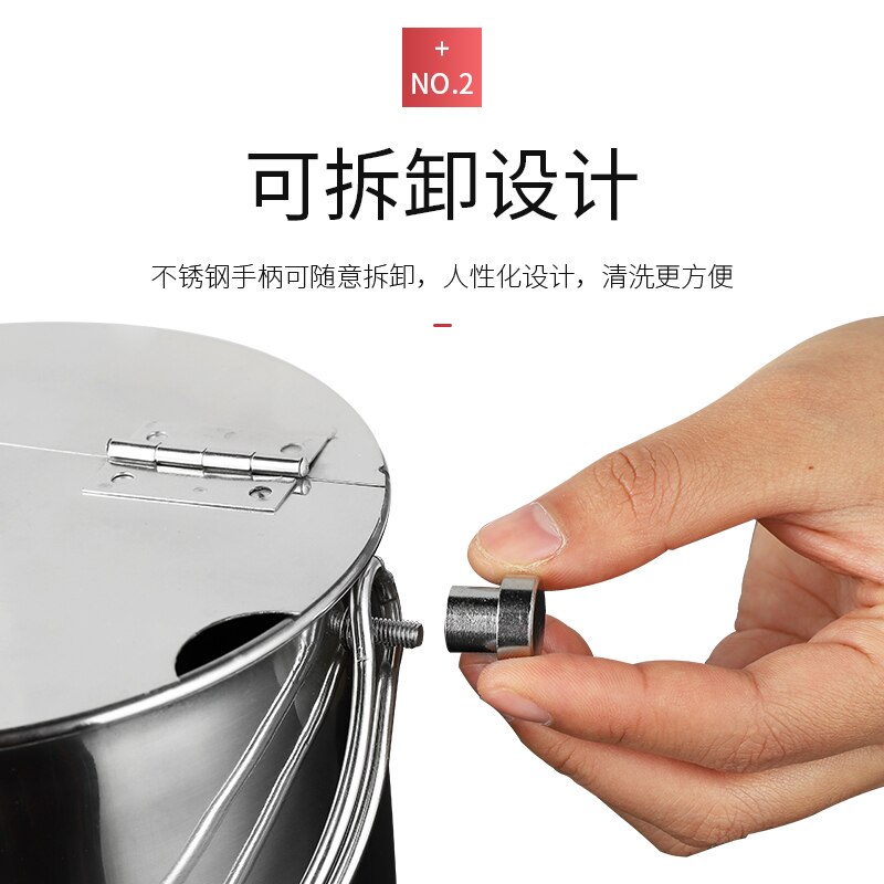 Thickened Stainless Steel Clamshell Sugar Buckets,With Lid Portable Ice Buckets,Milk Tea Shop Cold Drink,Wine Coolers Chillers