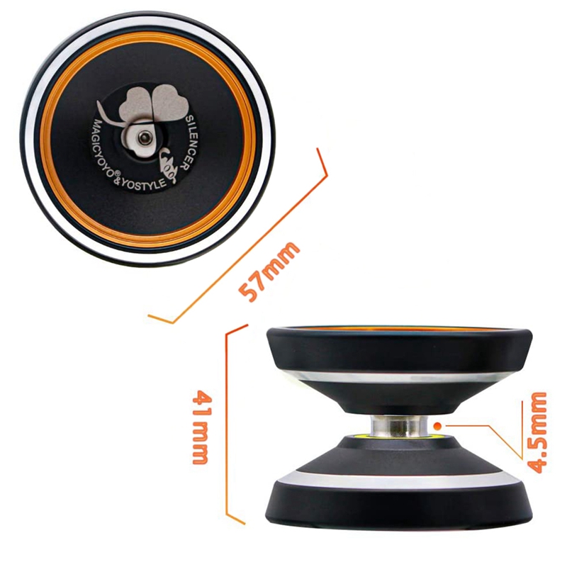MAGICYOYO – Yoyo M001-B, Yoyo intermédiaire en alliage d&#39;aluminium avec anneau en métal + 5 cordes supplémentaires + gants + sac