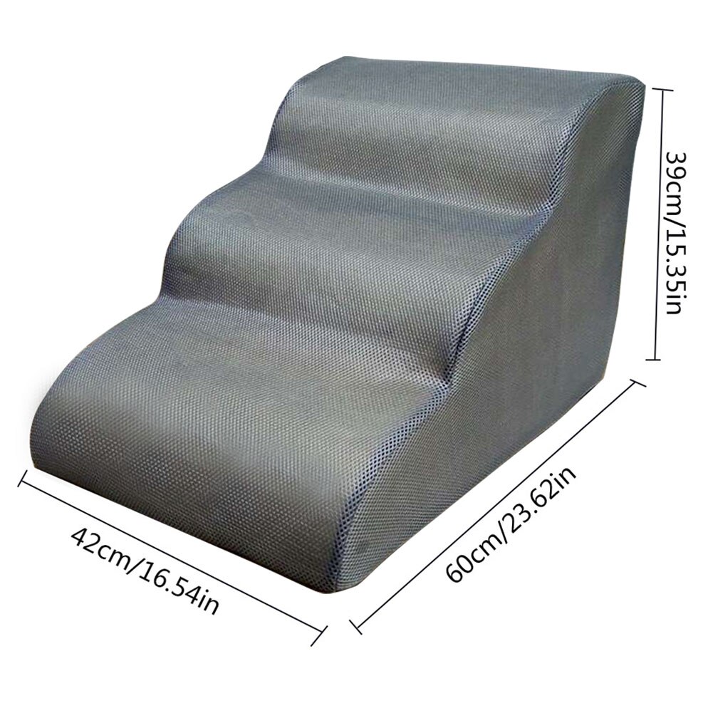 Dog Stairs Pet 4 Steps Stairs For Small Dog Cat Dog House Pet Ramp Ladder Anti-slip Removable Dogs Bed Stair Sponge Pet Supplies: 42x60x39cm Gary