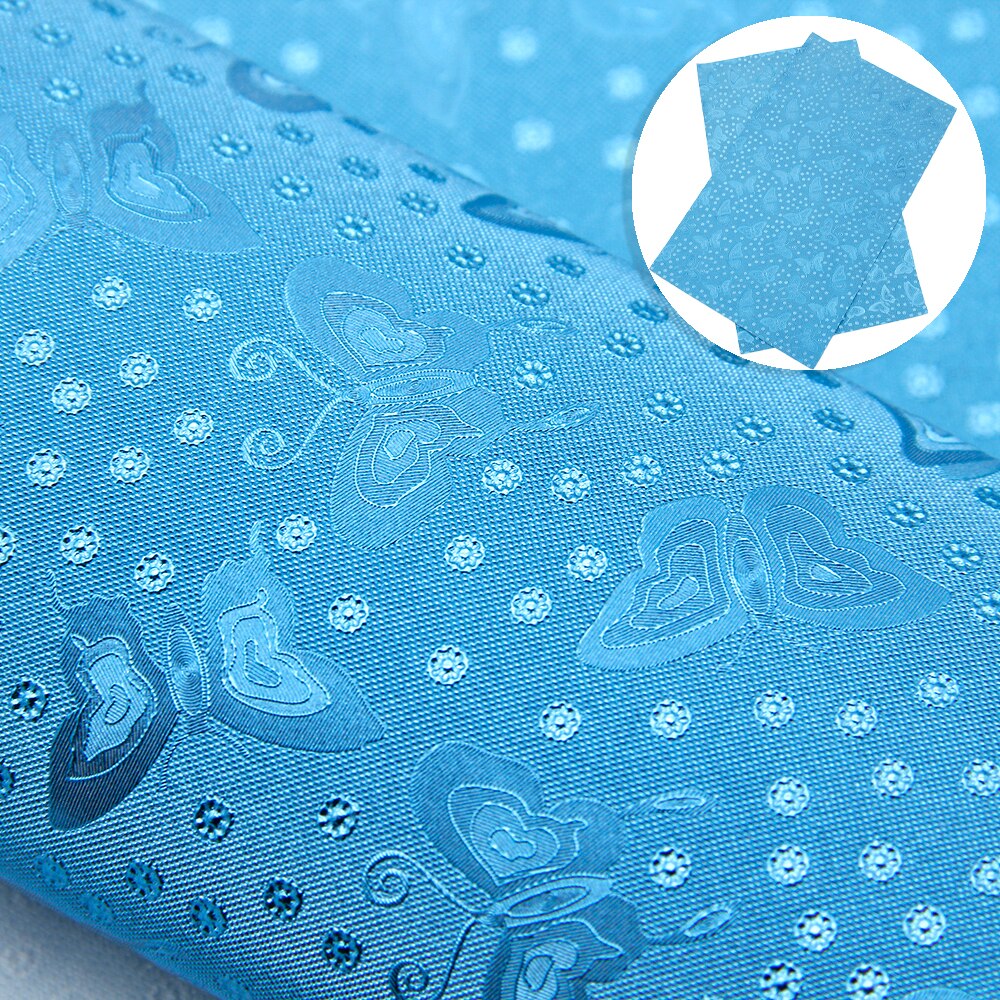 Bump Textured Faux Leather Sheets Butterfly Solid Color Synthetic Leather Fabric Roll 30x140cm for DIY Earrings Hair Bows Crafts: 8blue