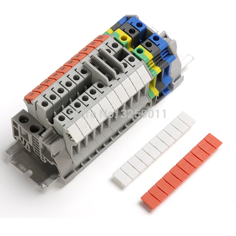 50PCS ZB6 Blank Din Rail Terminal Blocks Maker Strips Label white for UK-2.5B UK-5N plastic white