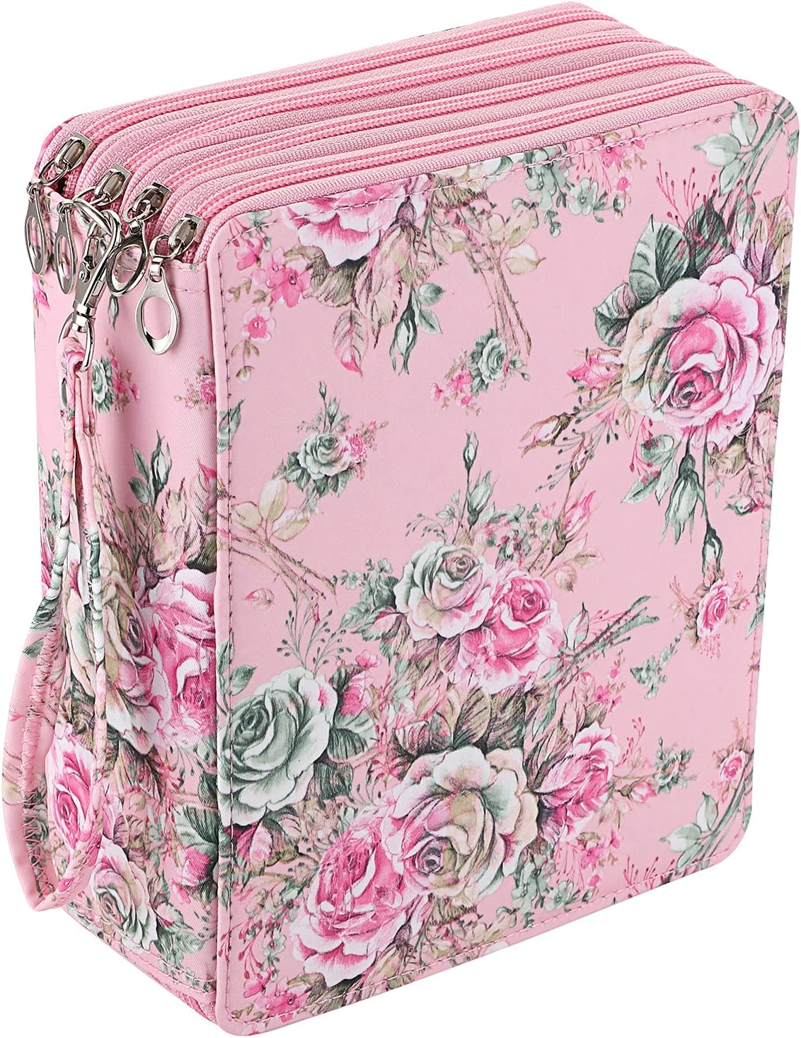 Colored Pencil Case- 160 Slots Pencil Holder Pen Bag Large Capacity Pencil Organizer with Handle Strap Handy Colored Pencil Box: Orange