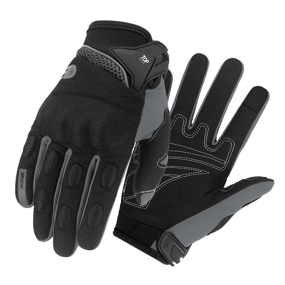 Vollfinger-Motorradhandschuhe, Touchscreen, Moto-Cross, atmungsaktiv, Rennhandschuhe, Motorrad, Fahrrad, Radfahren, Reiten, Schutzhandschuh: Blau / XXL