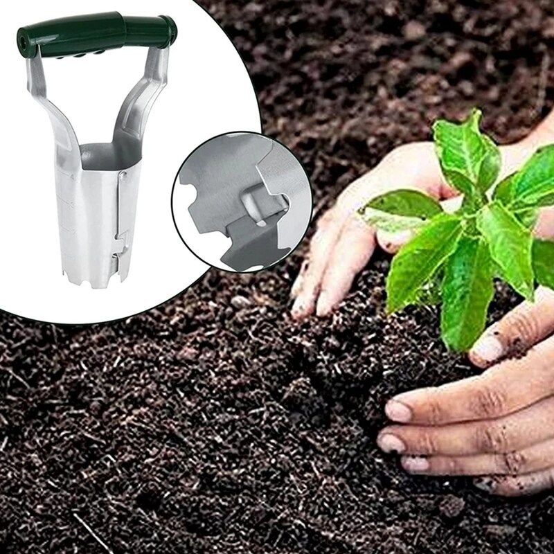 Automatic Transplanter Garden Hand Bulb Planter Tool with Depth Mark Soil Release Planting Tool for Digging Hole Seed: black