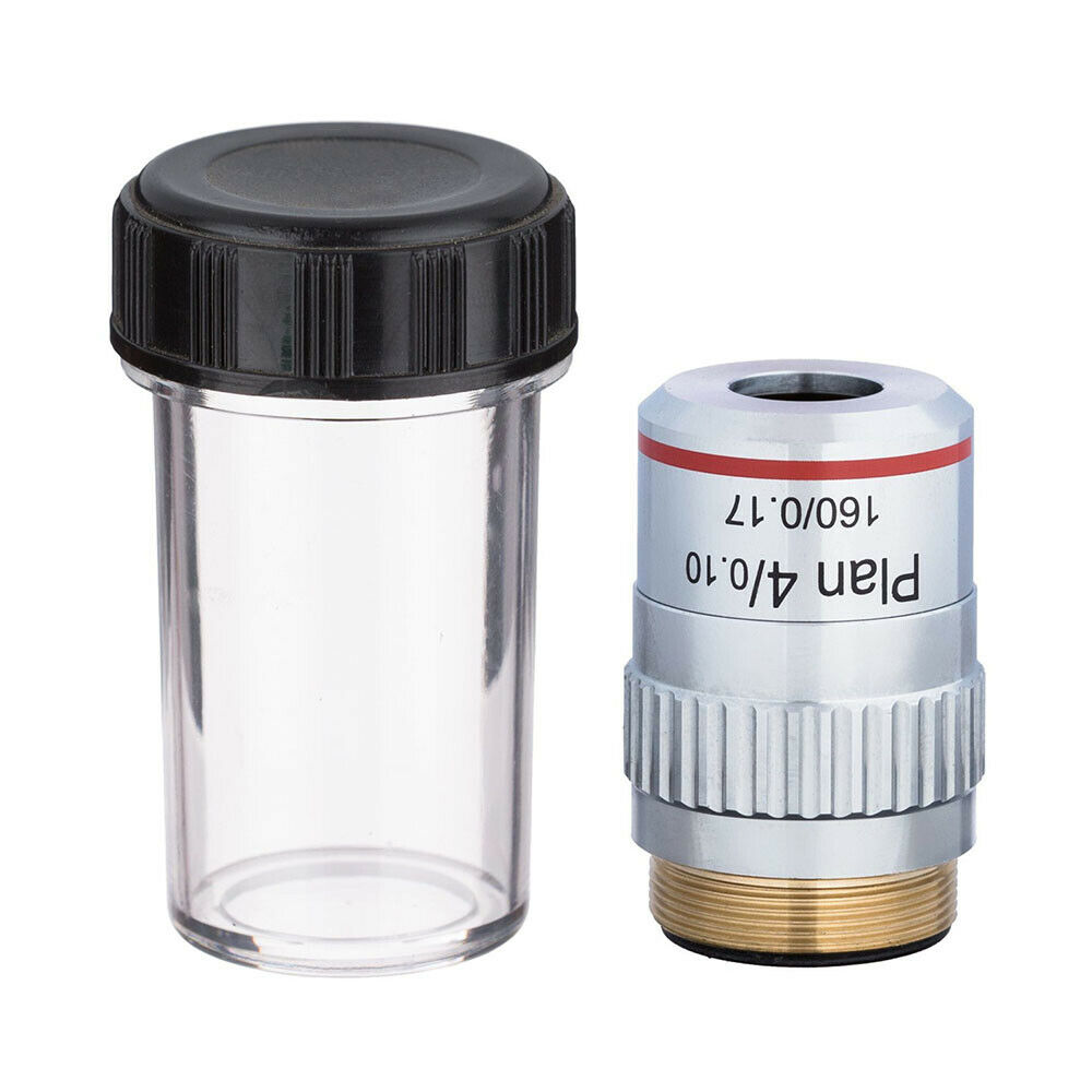 Microscope Plan Achromatic Objective Lens 4X 10X 20X 40X 100X Biological Metallurgical Microscope Objectives 20.2 RMS Thread