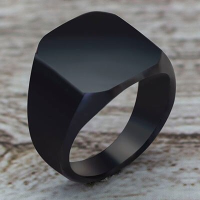Anel de gotejamento de óleo quadrado preto vintage anéis de casamento masculino liga acessórios de jóias: 9 / balck 1