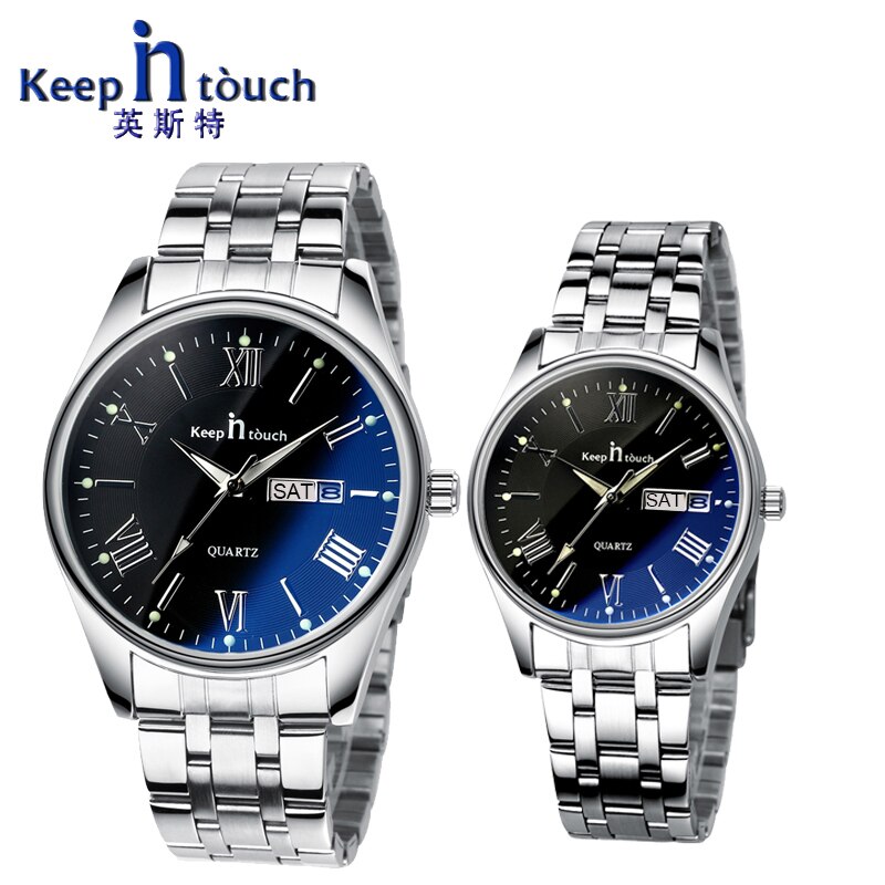 Houden In Touch Bruiloft Paar Horloges Voor Liefhebbers Staal Waterdicht Koppels Horloge Man En Dames Jurk Mannen Klok Reloj hombre
