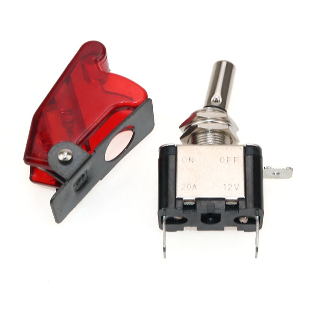 YuXi 1Stck transparent deckel 12V 20A Auto Auto Stiefel Lkw Beleuchtet LED Kippschalter Mit Sicherheit Flugzeug kippen bis Abdeckung Schutz