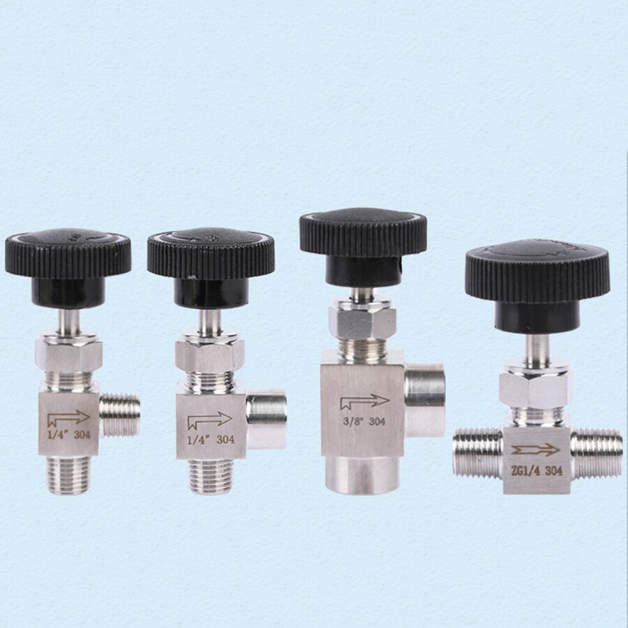 1PCS 1/8" 1/4" 3/8" 1/2" BSP Female Male Angle Needle Valve Crane Elbow 304 Stainless Flow Control Water Gas Oil 915 PSI