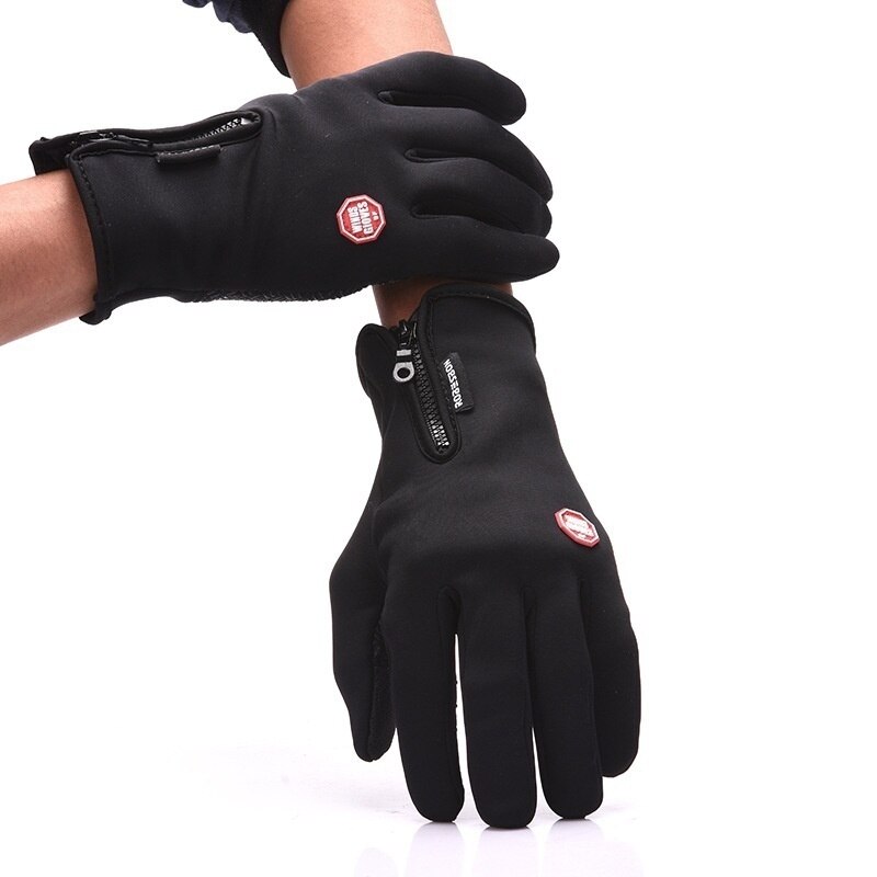 Gants en polaire écran tactile antidérapant étendu 24cm polaire chaude imperméable/coupe-vent gants d'hiver unisexe gants pour SmartPhone