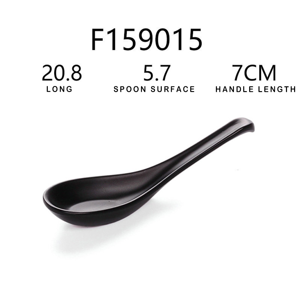 Black Soup Spoon Ramen Soup Bowl Multi-Size Plastic Spoon Ladle Buffet Restaurant Tableware Supplies DH: Blue
