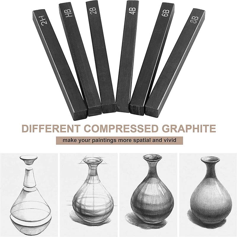 Compressed Charcoal Thick Willow Charcoal Sticks for Sketching and Drawing Graphite Pencils Art Painting Supplies